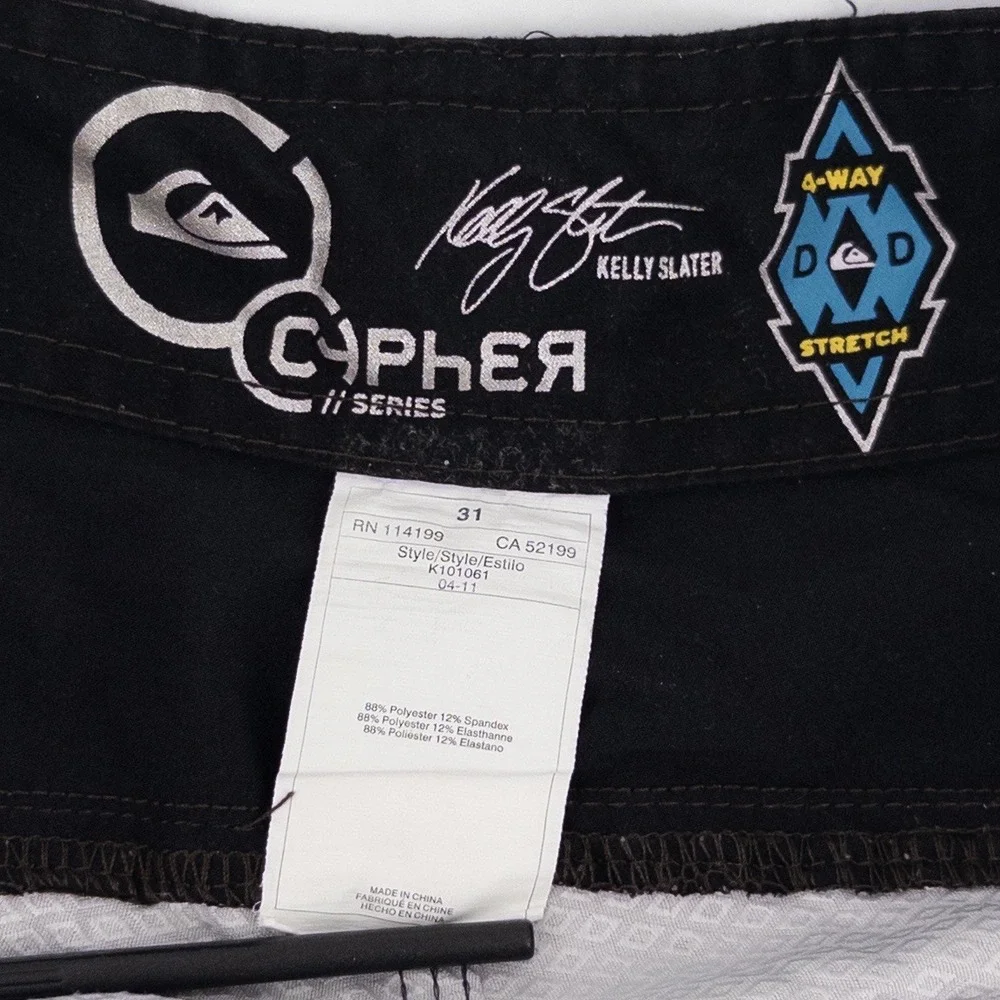 Quiksilver‎ Mens 31 Board Shorts Multicolor Map Print Cypher Kelly Slater Surf